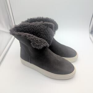 Ugg Lynus High Top Suede Shearling Sneaker Boot Pull On Women's 7.5